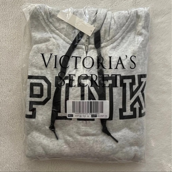 (NWT) Victoria’s Secret PINK Everyday Lounge 1/4 Zip in Heather Stone Grey - Picture 6 of 16